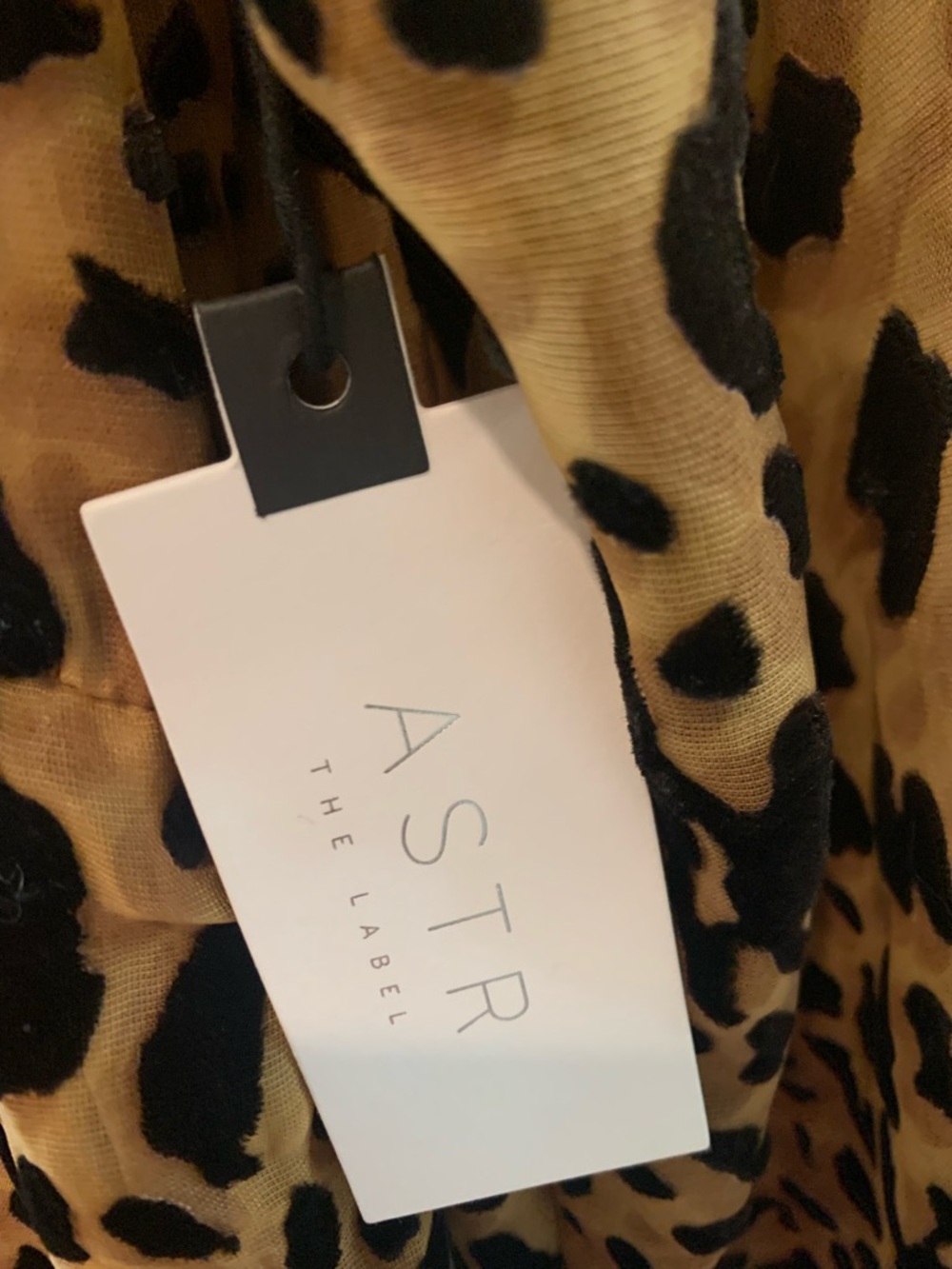 Astr Leopard Print V-Neck Mini Dress - Tan & Black - Picture 6 of 6
